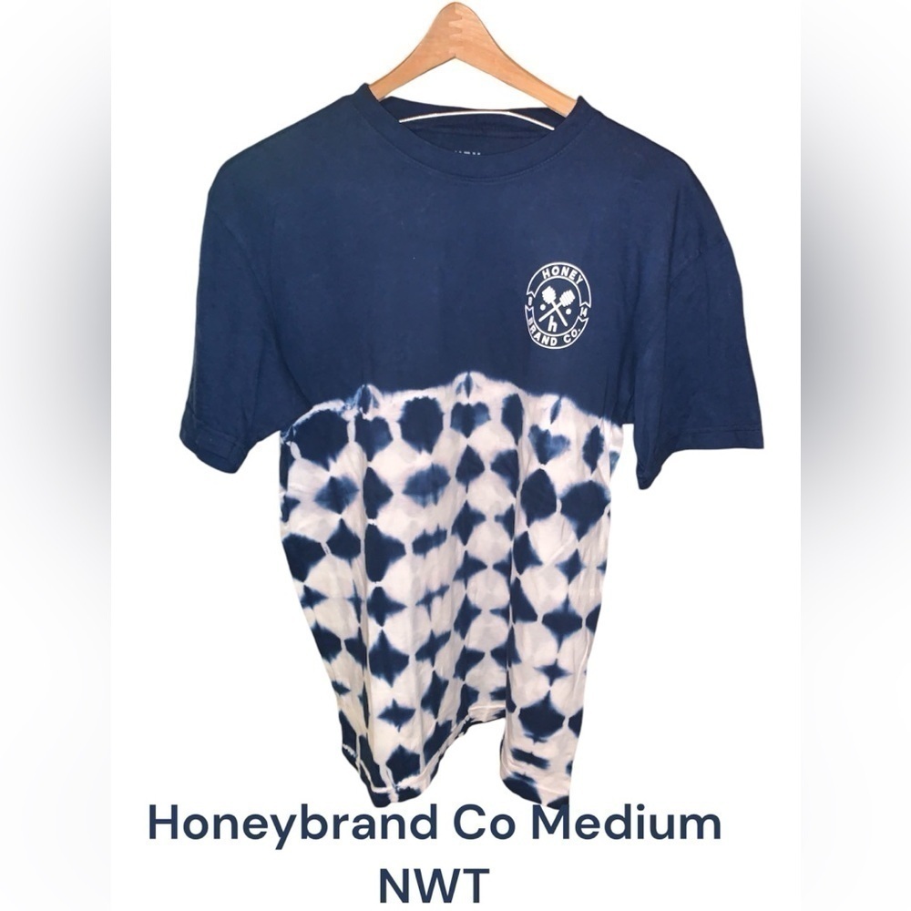 NWT Honey Brand Clothing Men’s Blue tie dye shirt size medium - Picture 1 of 4